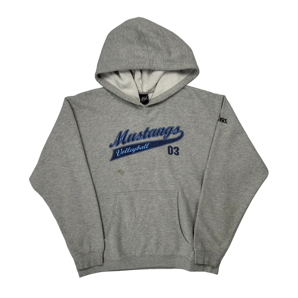 Mustangs Volleyball Asics College Hoodie - Small Grey Cotton