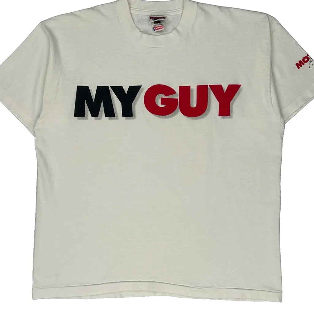 My Guy Text Print Fruit Of The Loom Single Stitch T-Shirt - XL White Cotton - Image 6