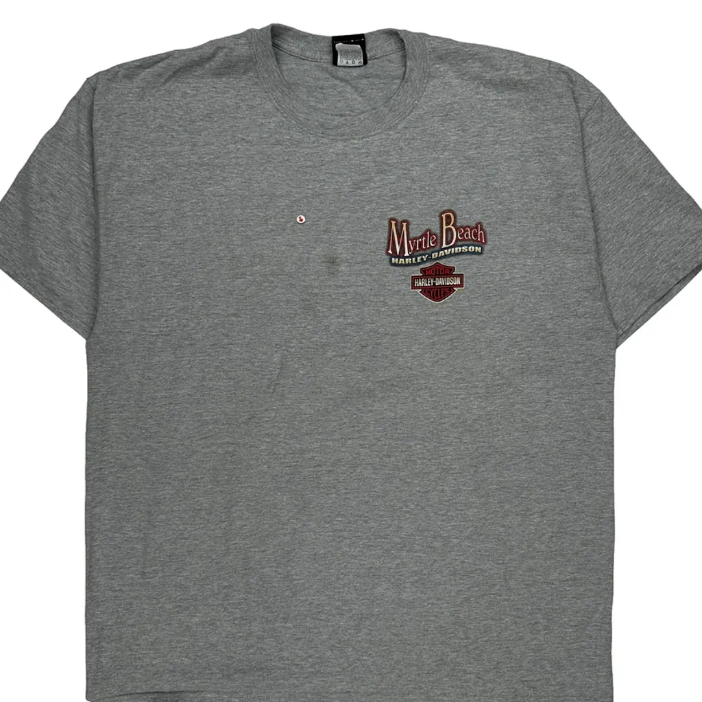 Myrtle Beach Harley Davidson Graphic T-Shirt - 2XL Grey Cotton - Image 6