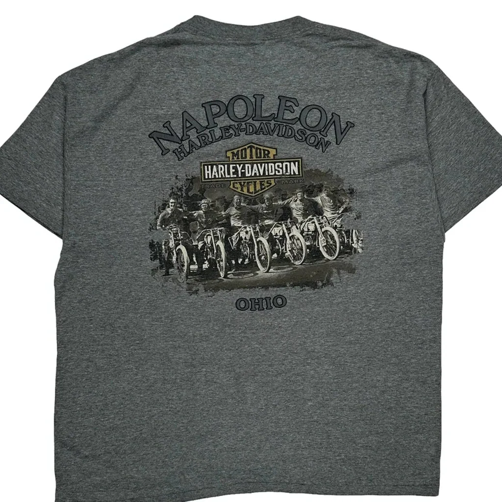 Napoleon Ohio Harley Davidson Graphic T-Shirt - XL Grey Cotton - Image 6