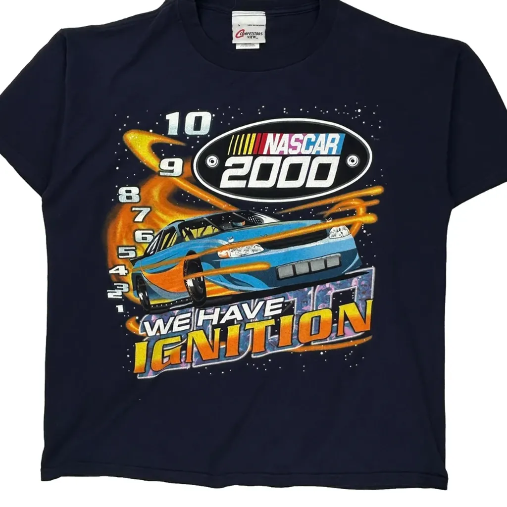 Nascar 2000 Competitors View Nascar T-Shirt - Large Navy Cotton - Image 4