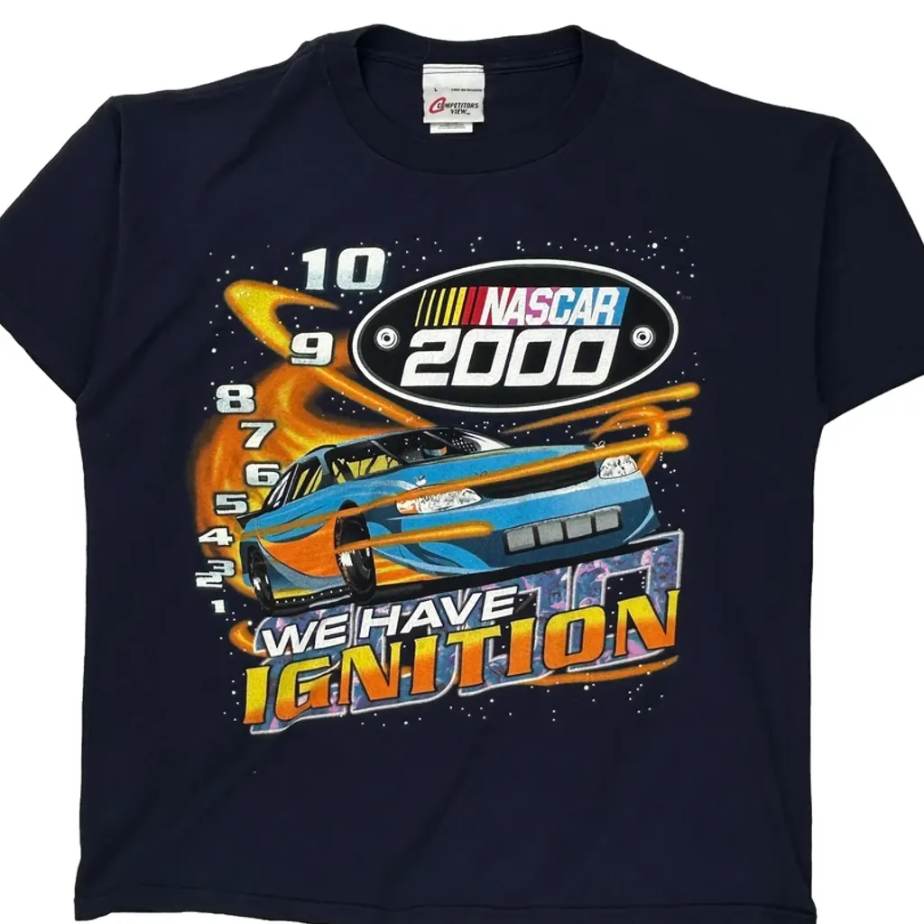 Nascar 2000 Competitors View Nascar T-Shirt - Large Navy Cotton - Image 5