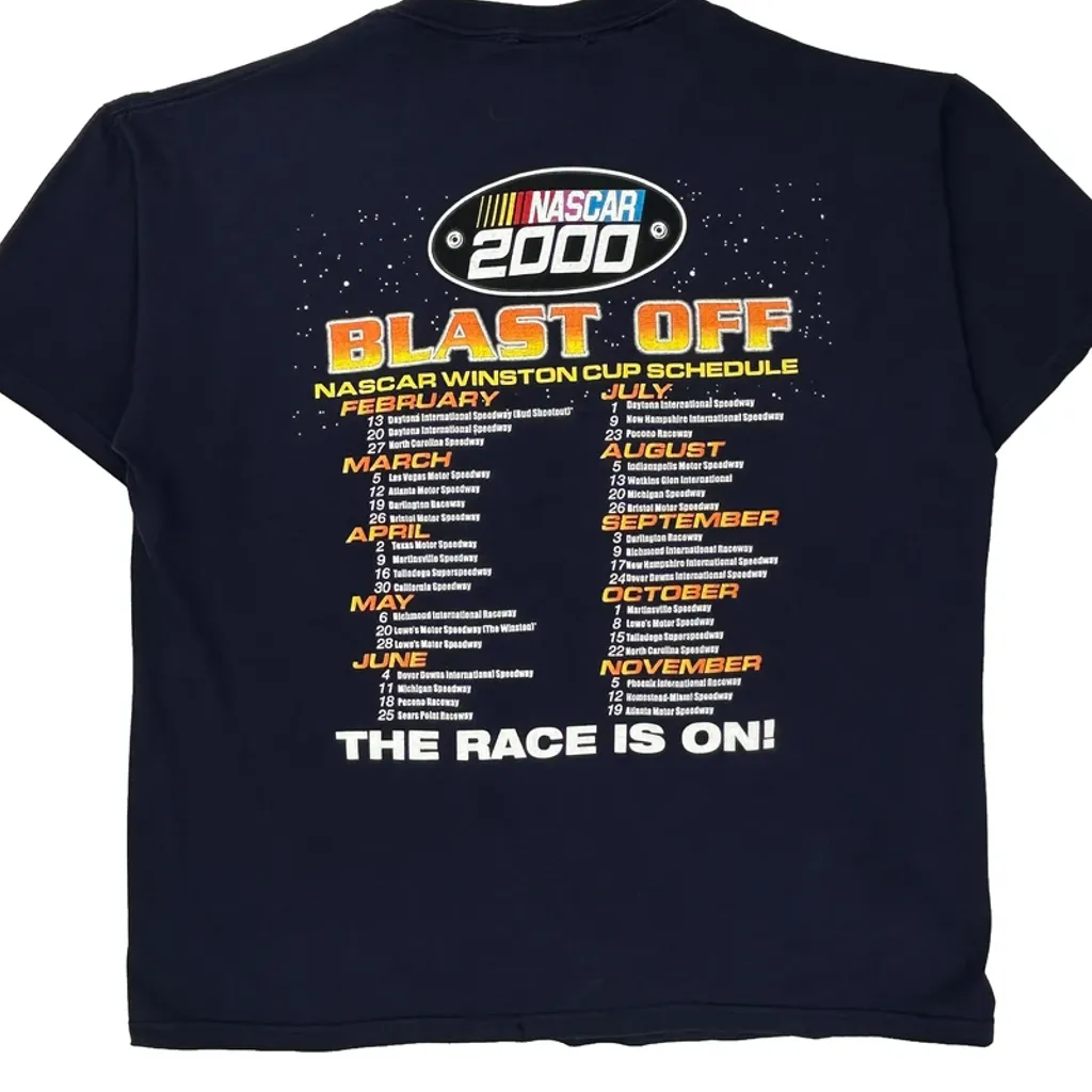 Nascar 2000 Competitors View Nascar T-Shirt - Large Navy Cotton - Image 7