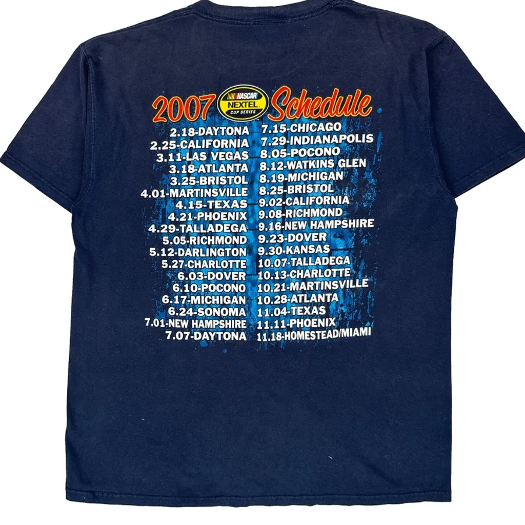 Nascar 2007 Schedule Chase Authentics Nascar T-Shirt - Large Blue Cotton - Image 6