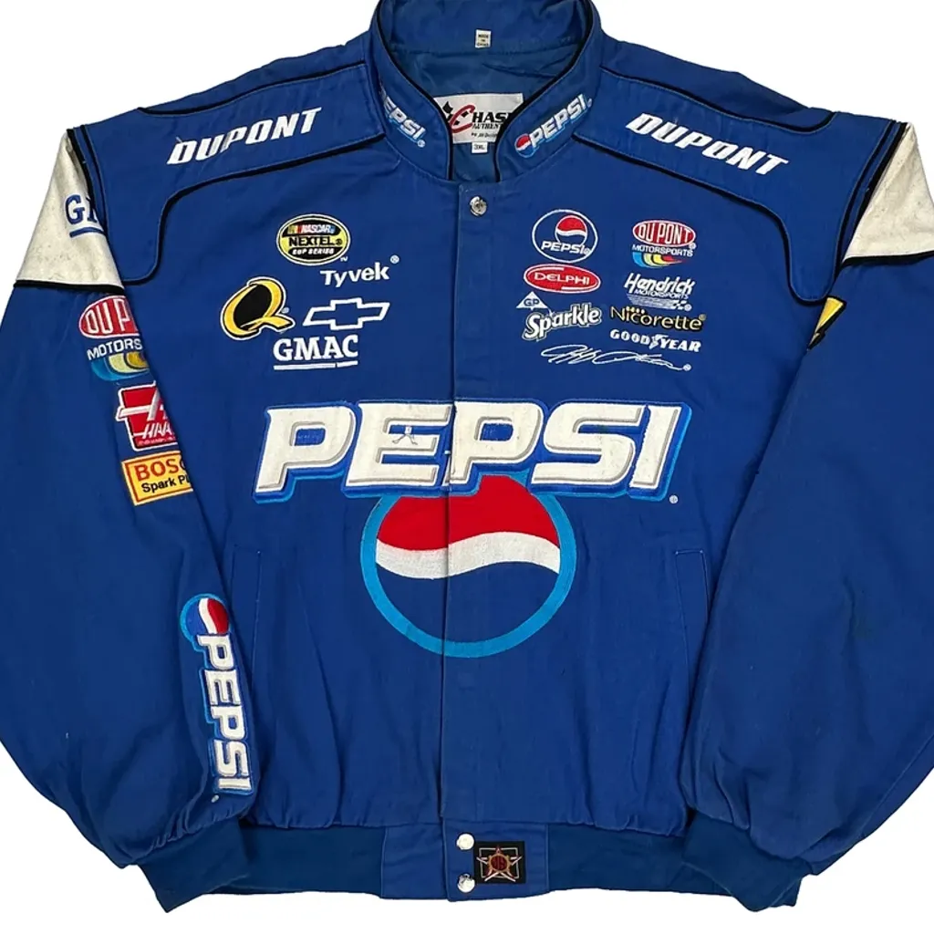 Nascar Chase Authentics Graphic Bomber Jacket - 3XL Blue Polyester - Image 4