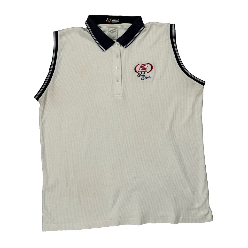 Nascar Chase Authentics Nascar Polo Shirt - 2XL White Cotton
