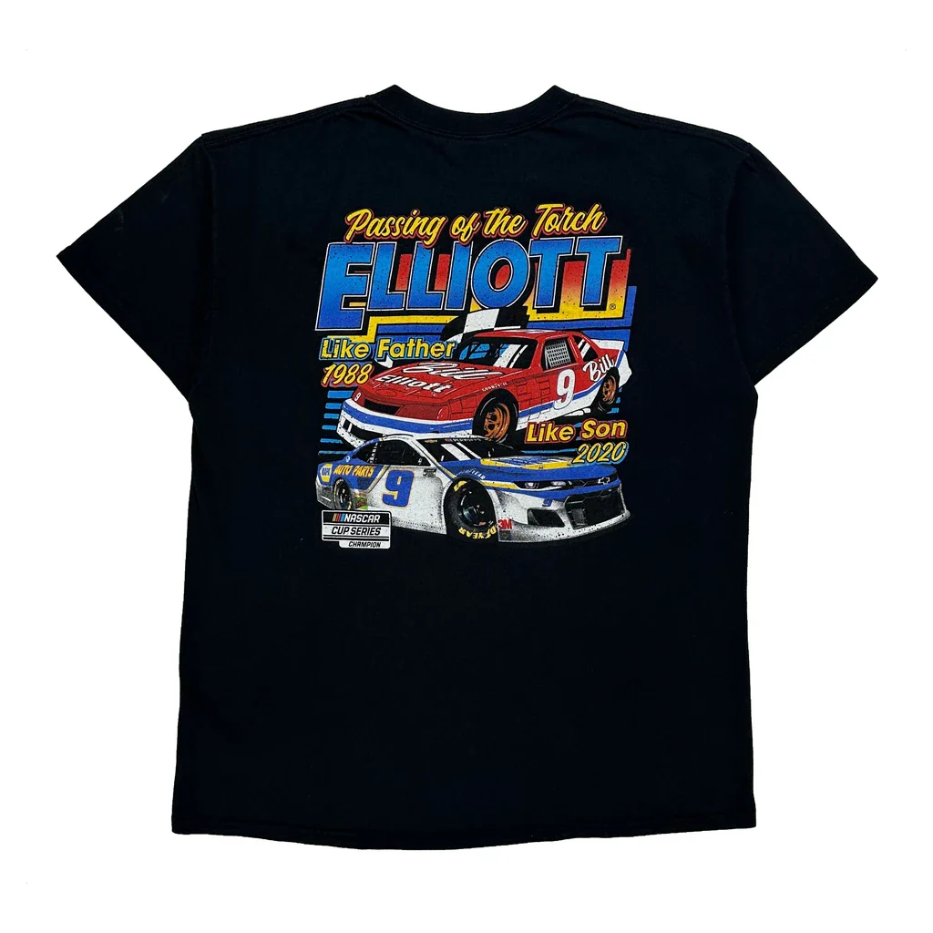 Nascar Hendrick Graphic T-Shirt - Large Black Cotton - Image 2