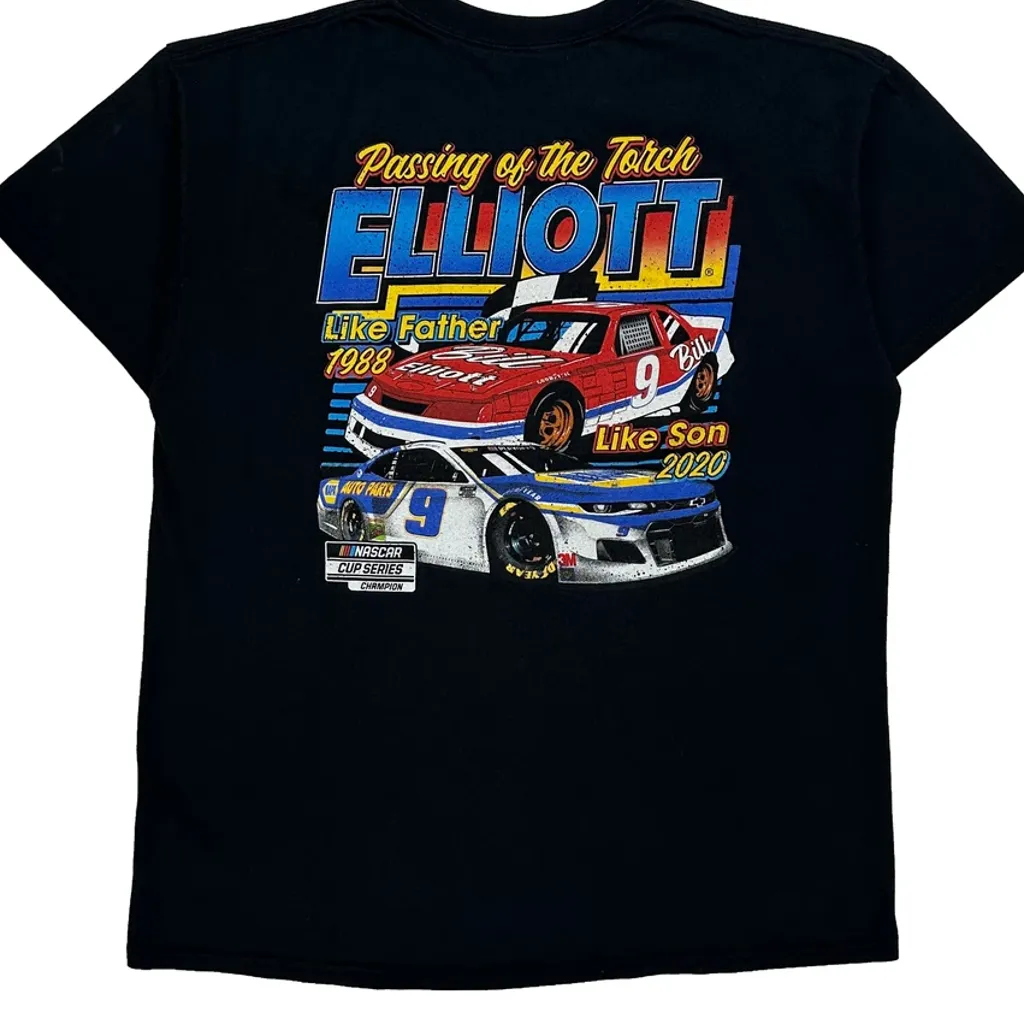 Nascar Hendrick Graphic T-Shirt - Large Black Cotton - Image 6