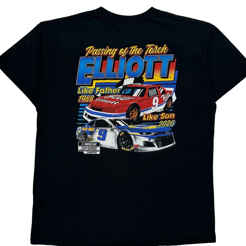 Nascar Hendrick Graphic T-Shirt - Large Black Cotton - Image 7