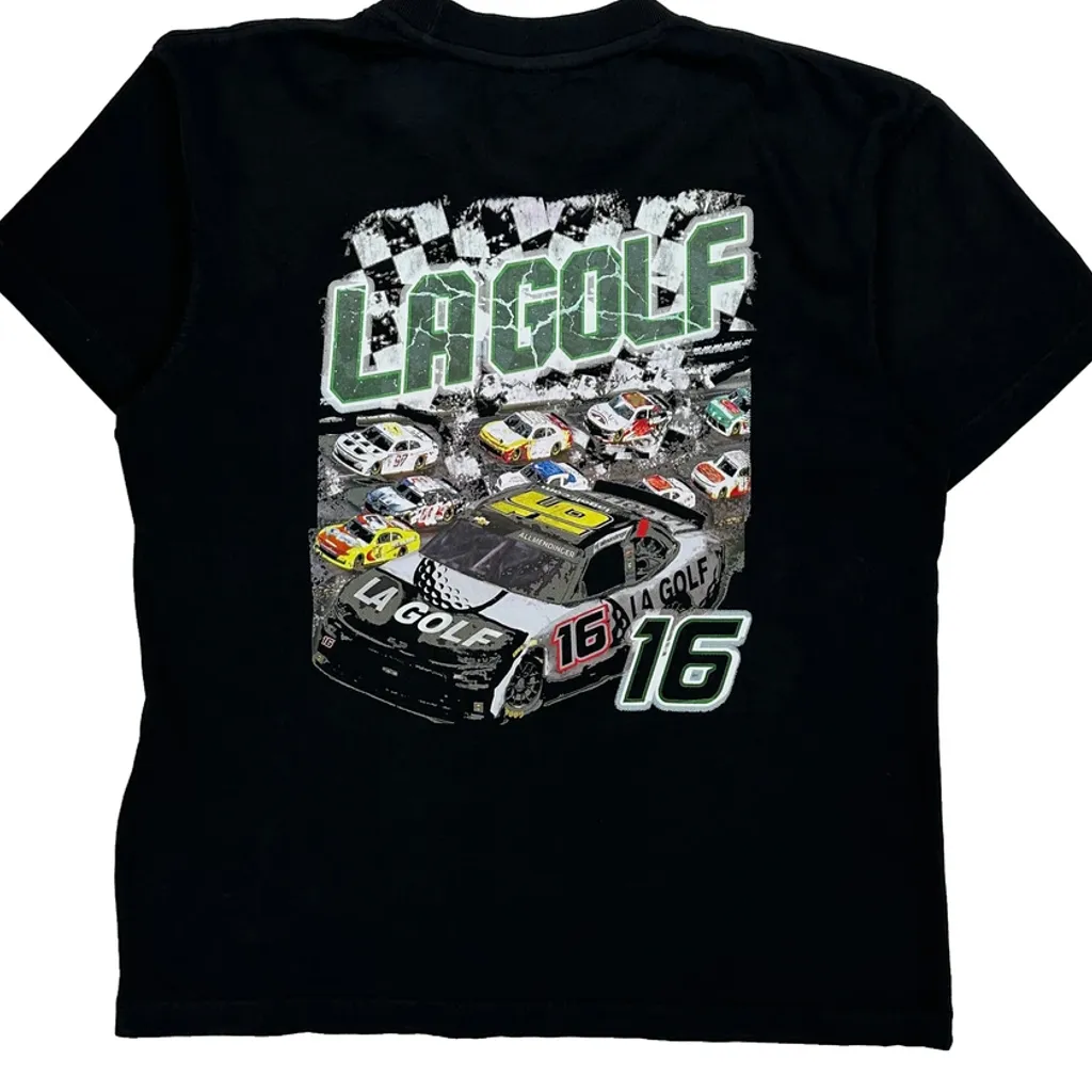 Nascar La Golf Graphic T-Shirt - Large Black Cotton - Image 7