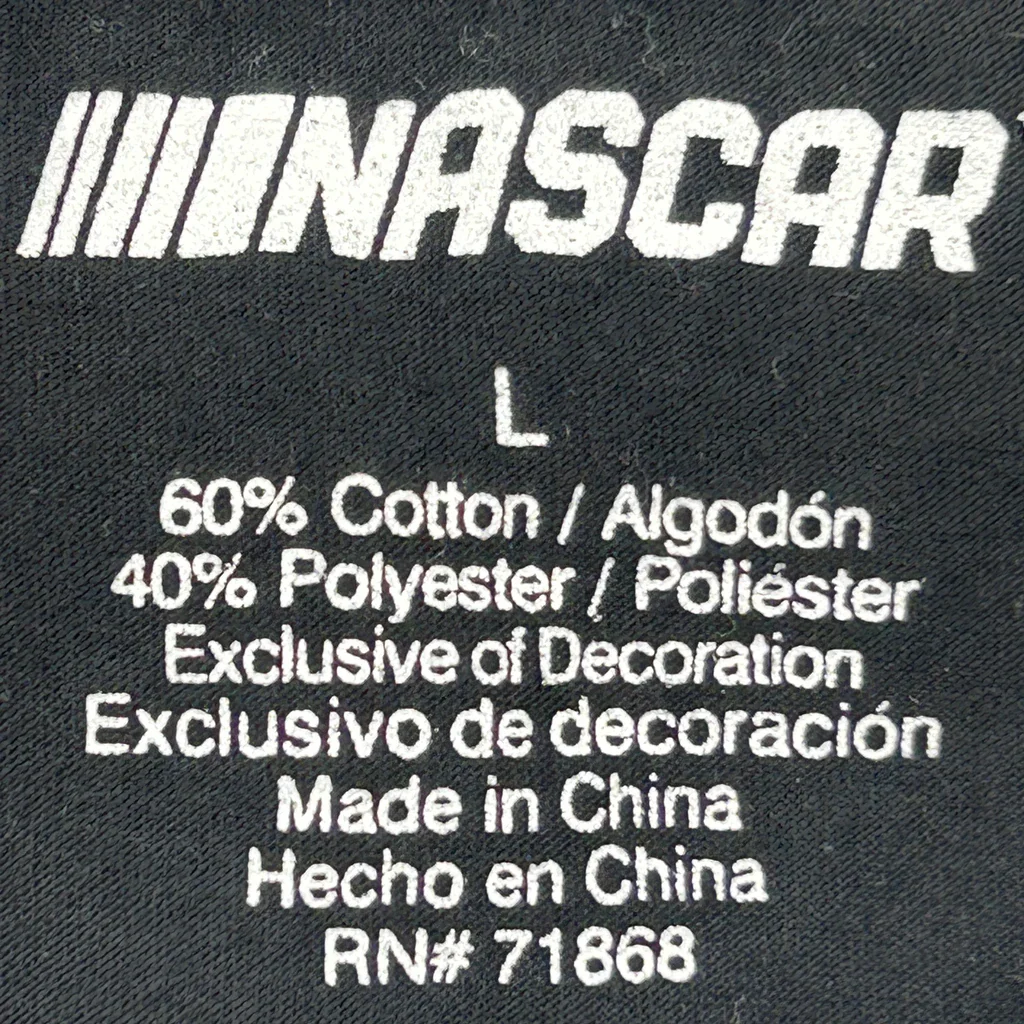 Nascar T-Shirt - Large Black Cotton Blend - Image 3