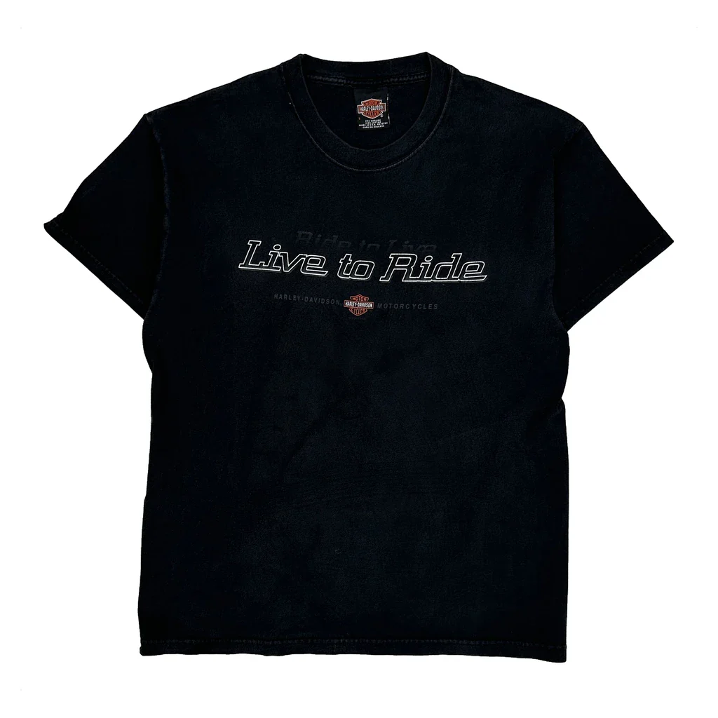 Nashville Harley Davidson Graphic T-Shirt - Large Black Cotton