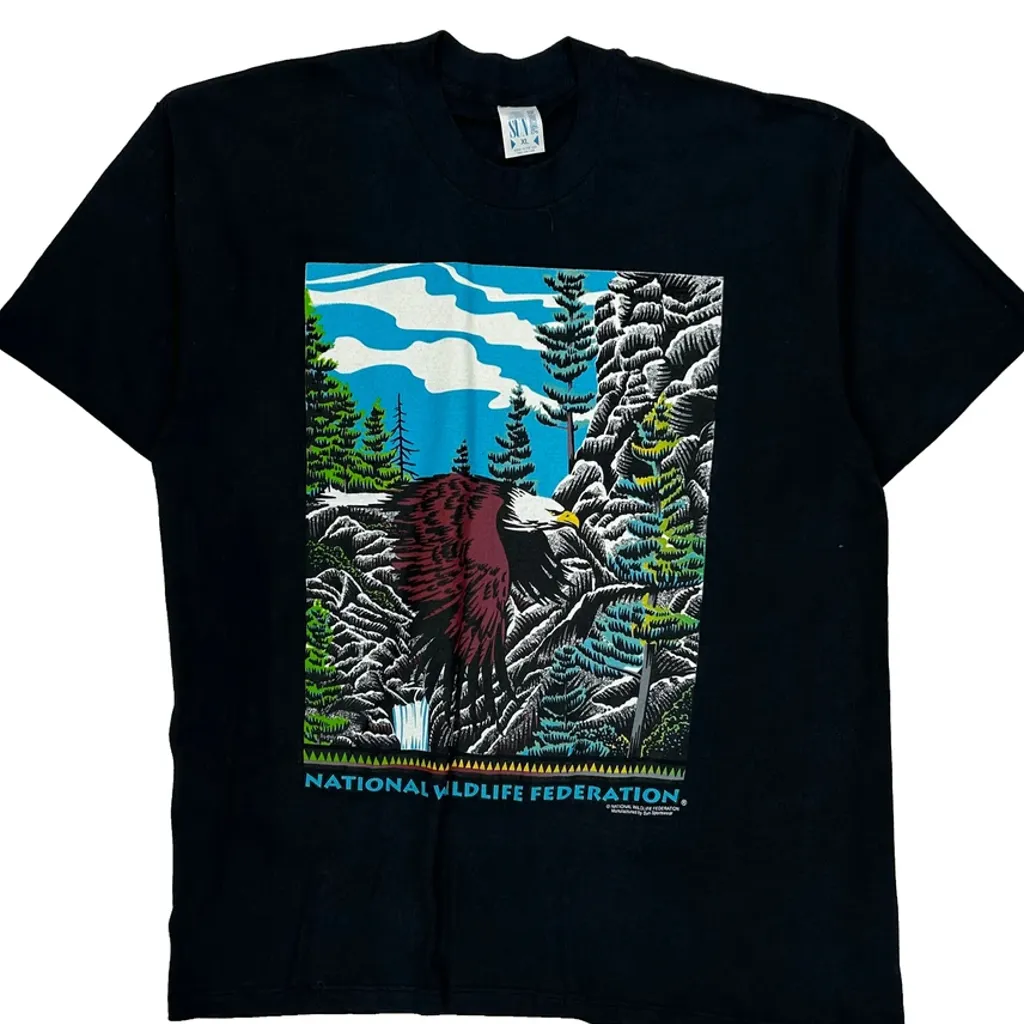 National Wildlife Federation Sun Single Stitch T-Shirt - XL Black Cotton - Image 4