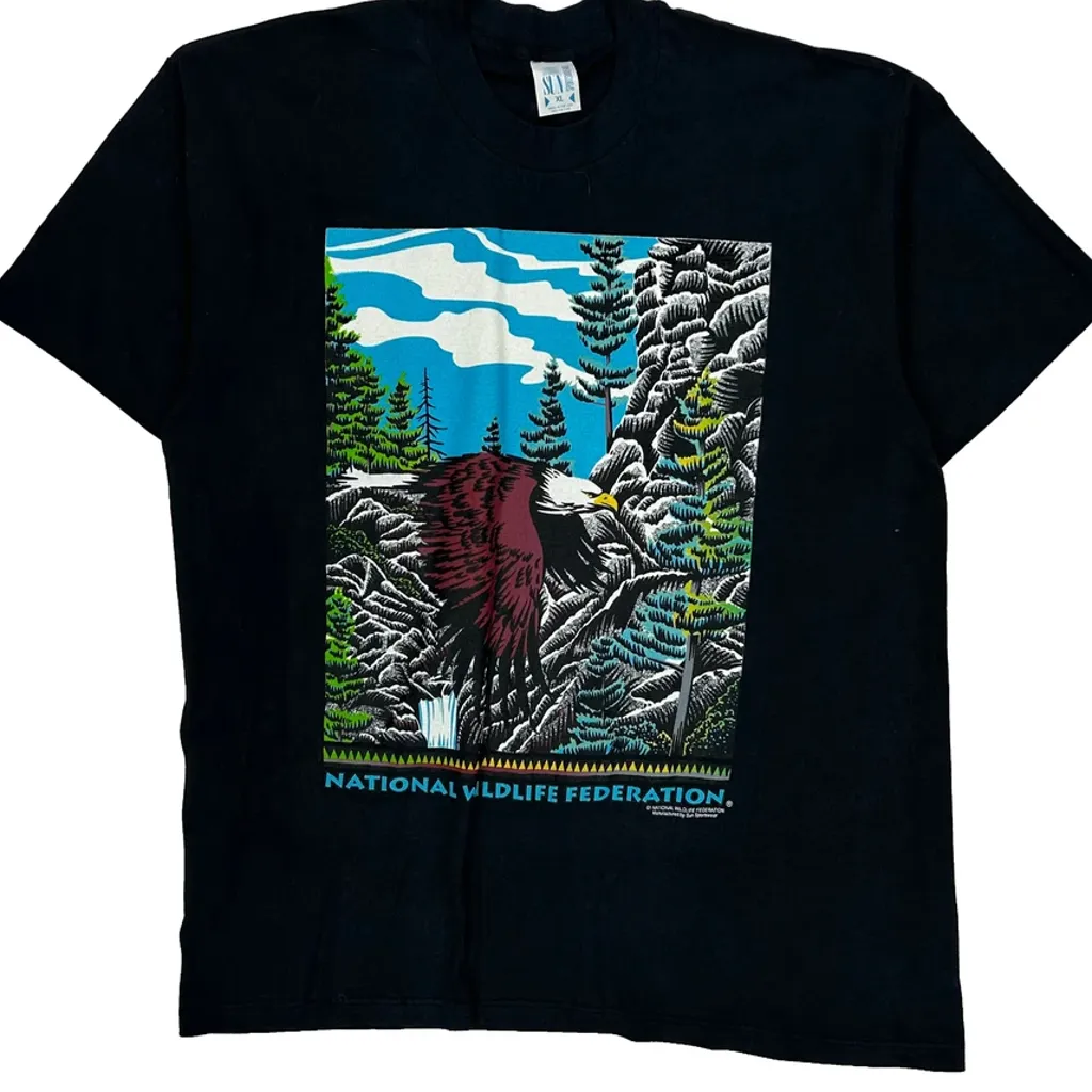 National Wildlife Federation Sun Single Stitch T-Shirt - XL Black Cotton - Image 5