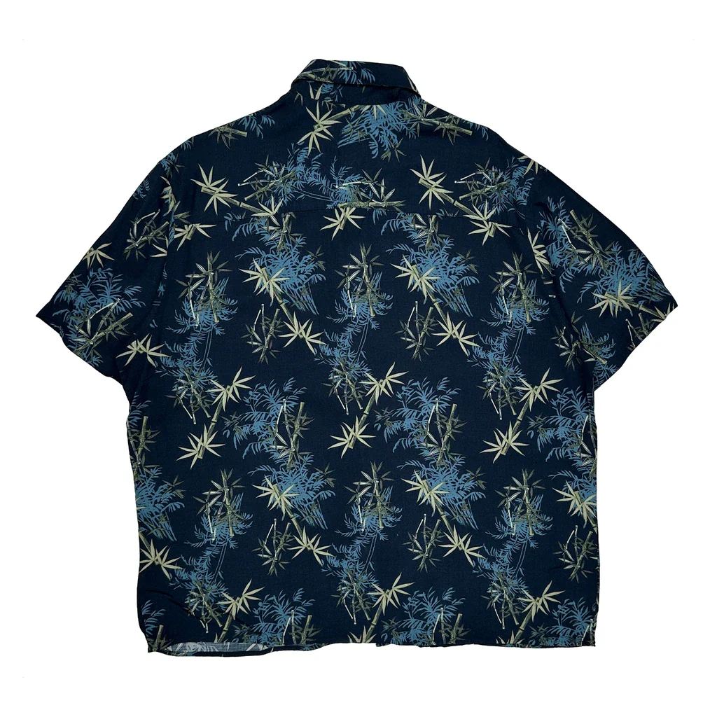 Natural Issue Floral Hawaiian Shirt - Large Blue Viscose - Image 2