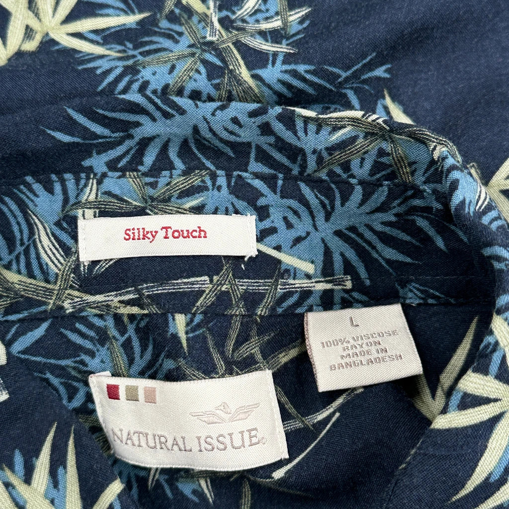 Natural Issue Floral Hawaiian Shirt - Large Blue Viscose - Image 3