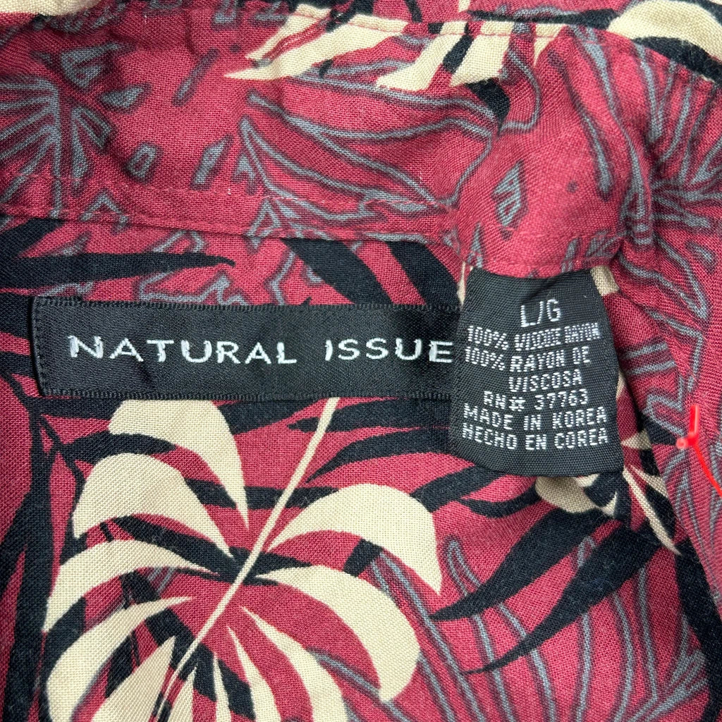 Natural Issue Floral Hawaiian Shirt - Large Red Viscose - Image 3