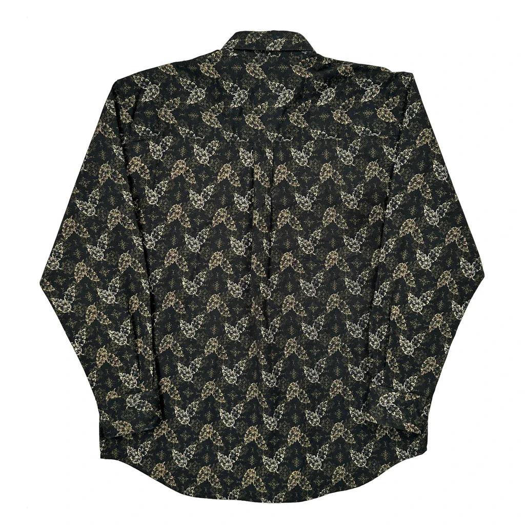 Natural Issue Floral Patterned Shirt - Medium Black Cotton - Image 2