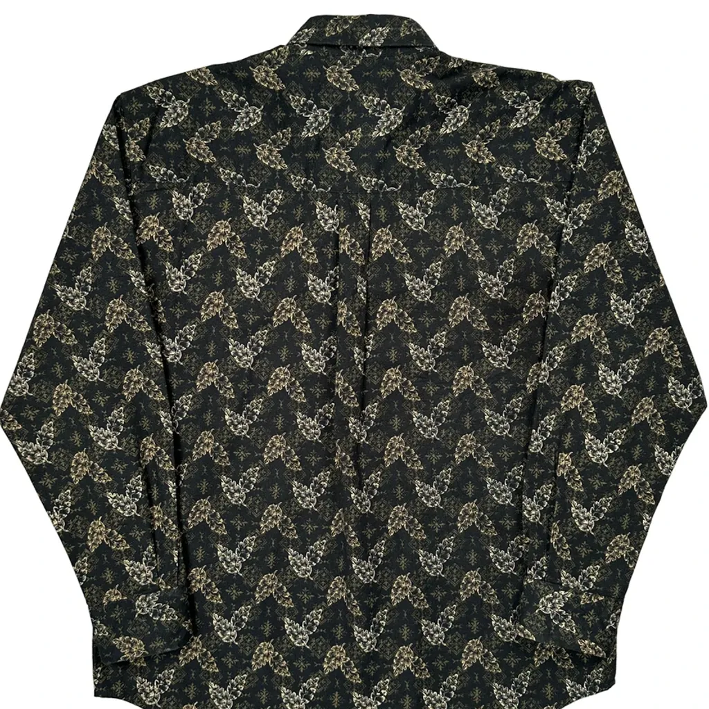 Natural Issue Floral Patterned Shirt - Medium Black Cotton - Image 6