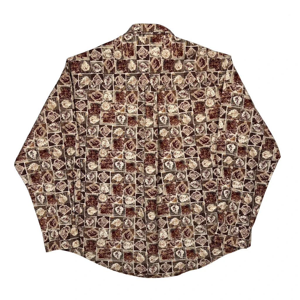 Natural Issue Patterned Shirt - Large Brown Cotton - Image 2