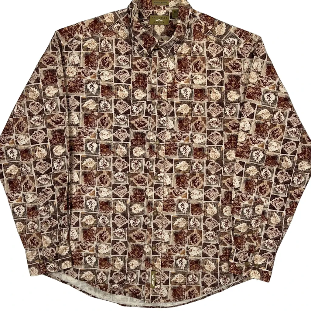 Natural Issue Patterned Shirt - Large Brown Cotton - Image 4