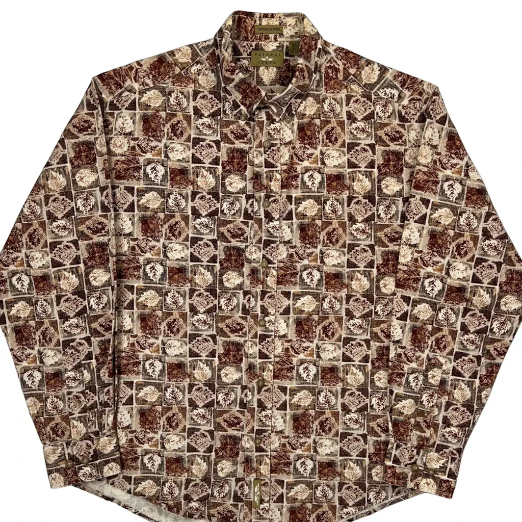 Natural Issue Patterned Shirt - Large Brown Cotton - Image 5