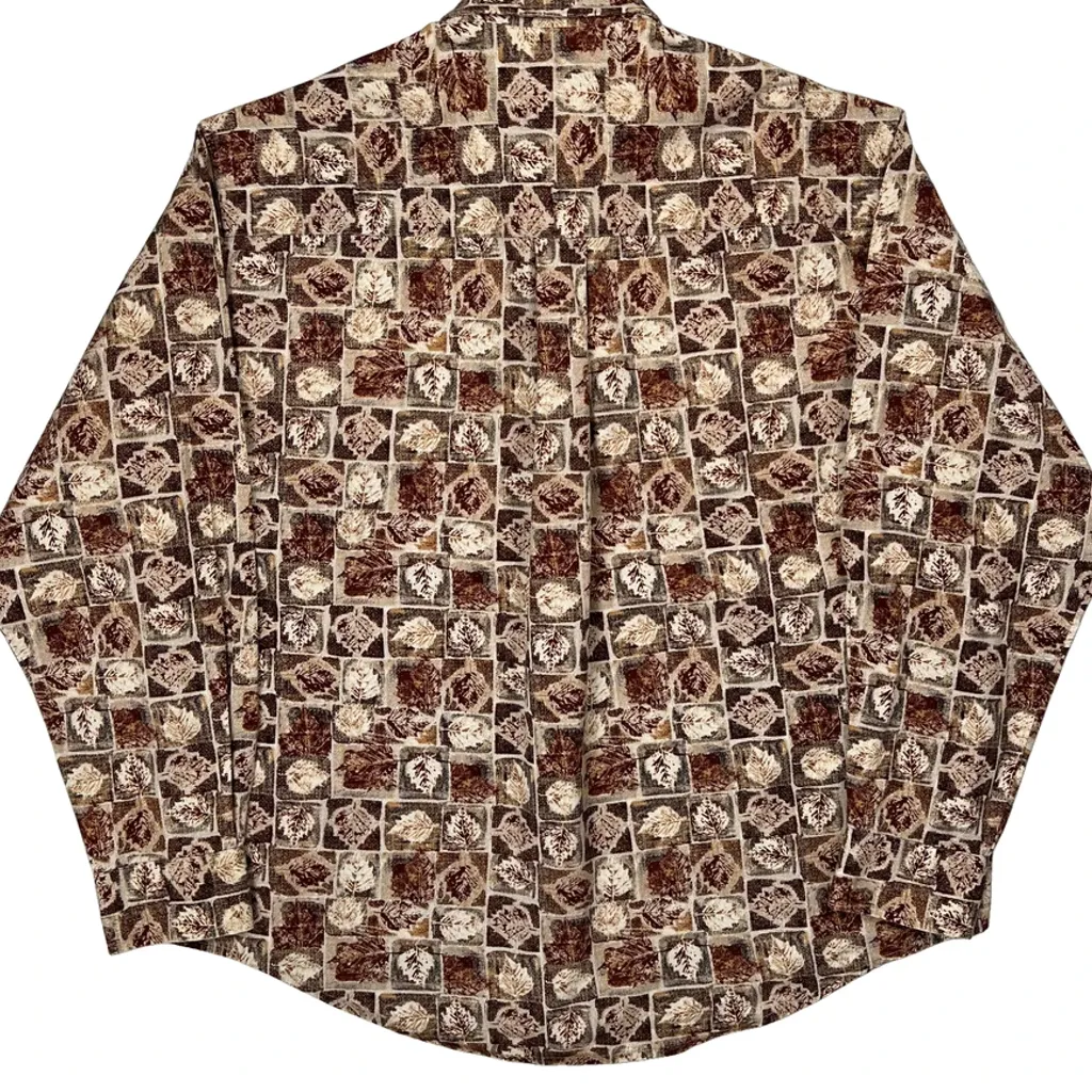 Natural Issue Patterned Shirt - Large Brown Cotton - Image 6