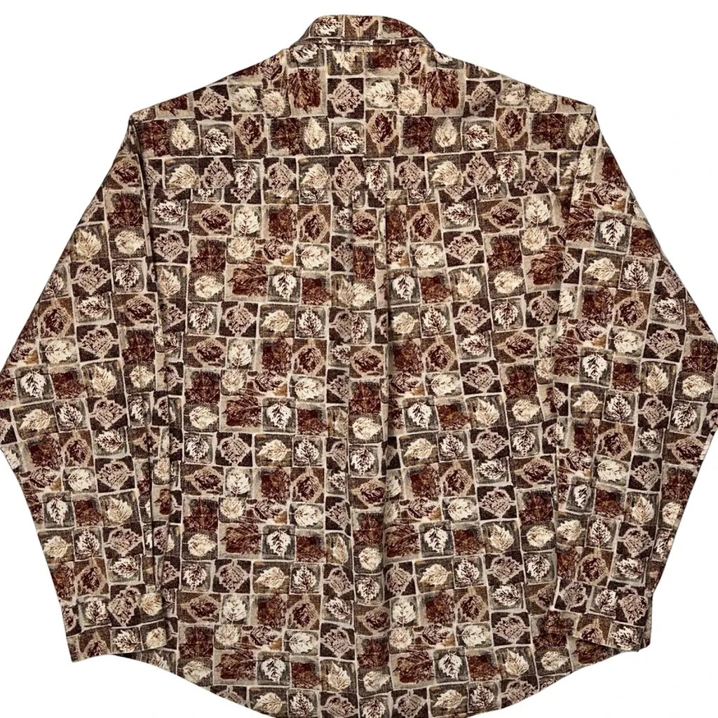 Natural Issue Patterned Shirt - Large Brown Cotton - Image 7