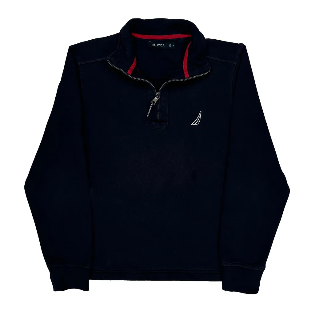 Nautica 1/4 Zip - Medium Black Cotton