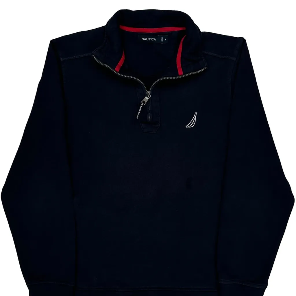 Nautica 1/4 Zip - Medium Black Cotton - Image 4