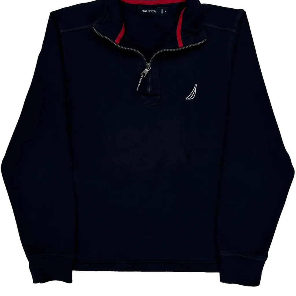 Nautica 1/4 Zip - Medium Black Cotton - Image 5