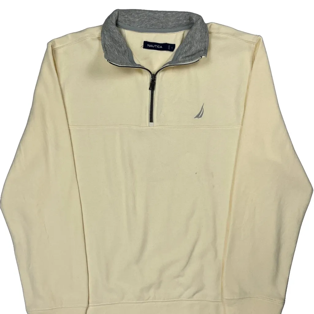 Nautica 1/4 Zip - Large Cream Cotton - Image 4
