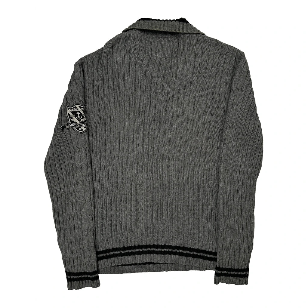Nautica 1/4 Zip - Medium Gray Cotton - Image 2
