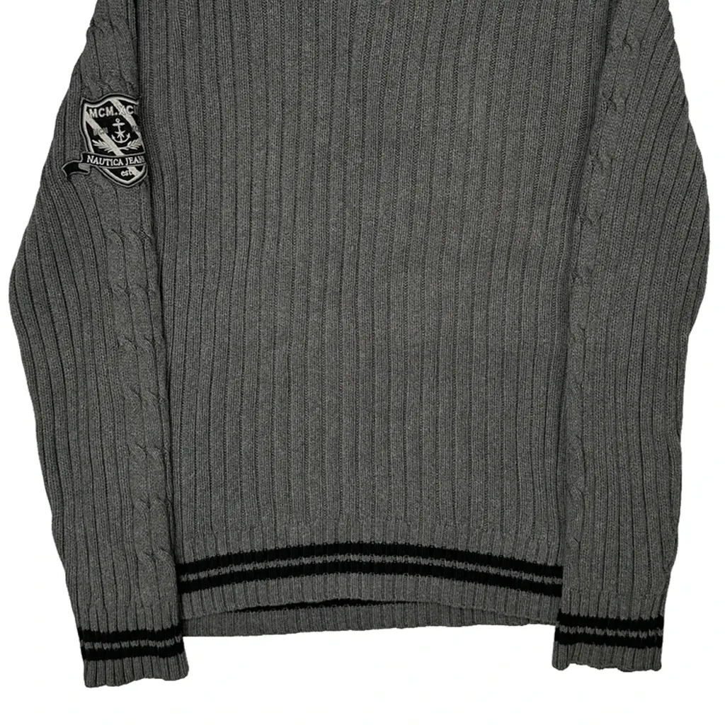 Nautica 1/4 Zip - Medium Gray Cotton - Image 6