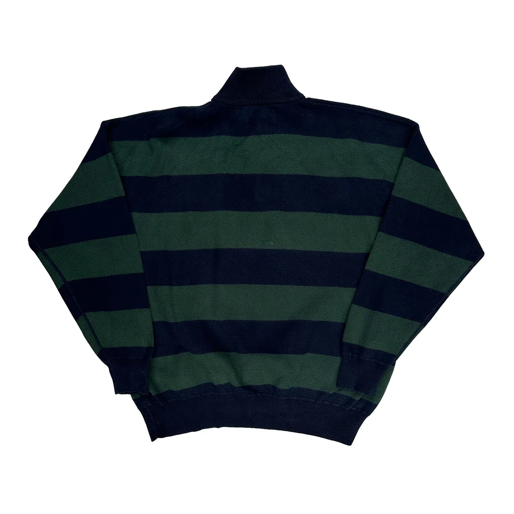 Nautica Striped 1/4 Zip - XL Green Cotton - Image 2