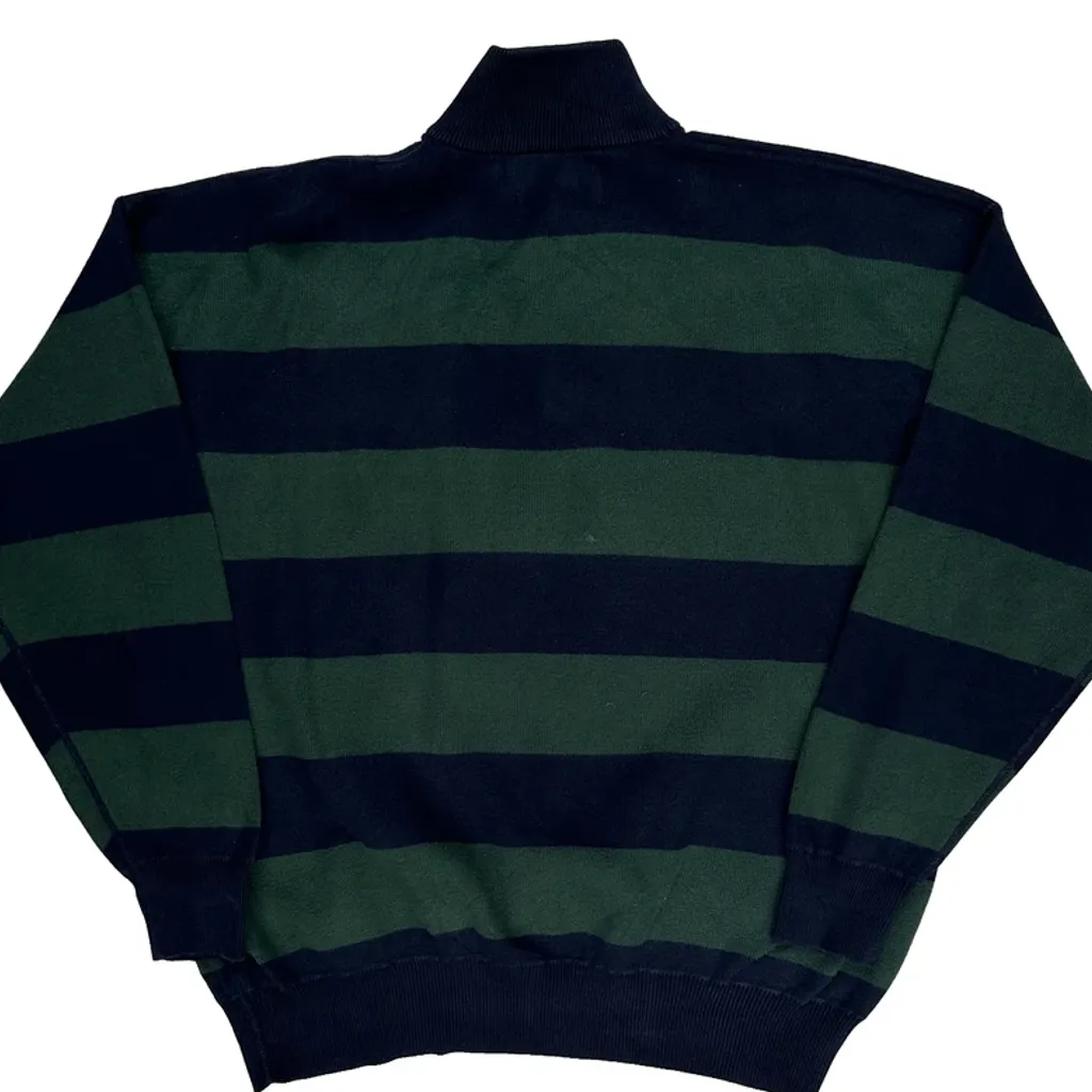 Nautica Striped 1/4 Zip - XL Green Cotton - Image 7