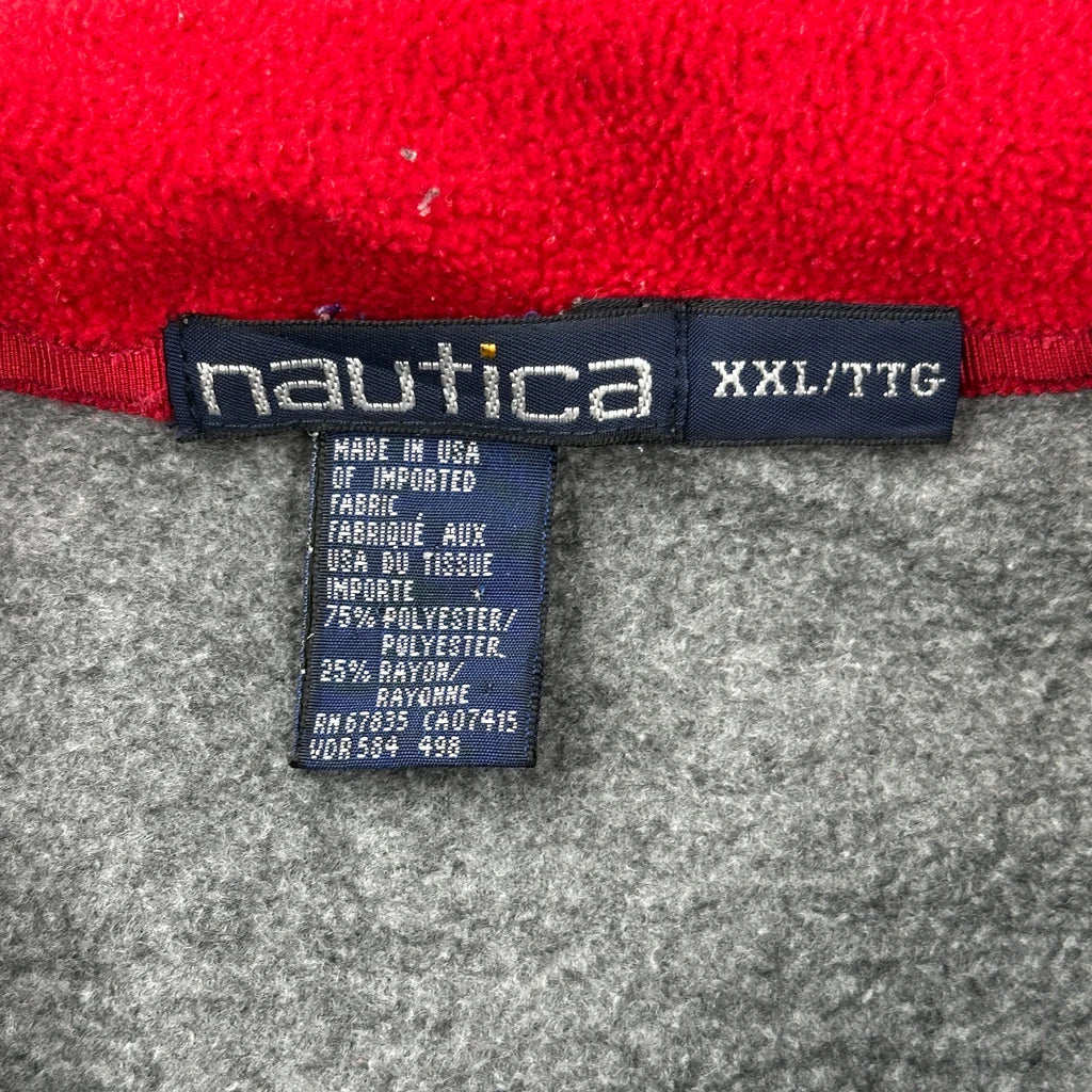 Nautica Striped 1/4 Zip - 2XL Grey Polyester - Image 3