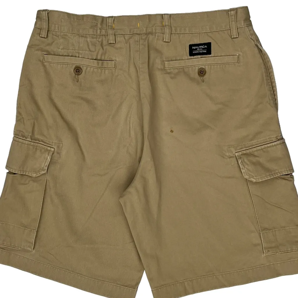 Nautica Cargo Shorts - 32W 9L Beige Cotton - Image 7