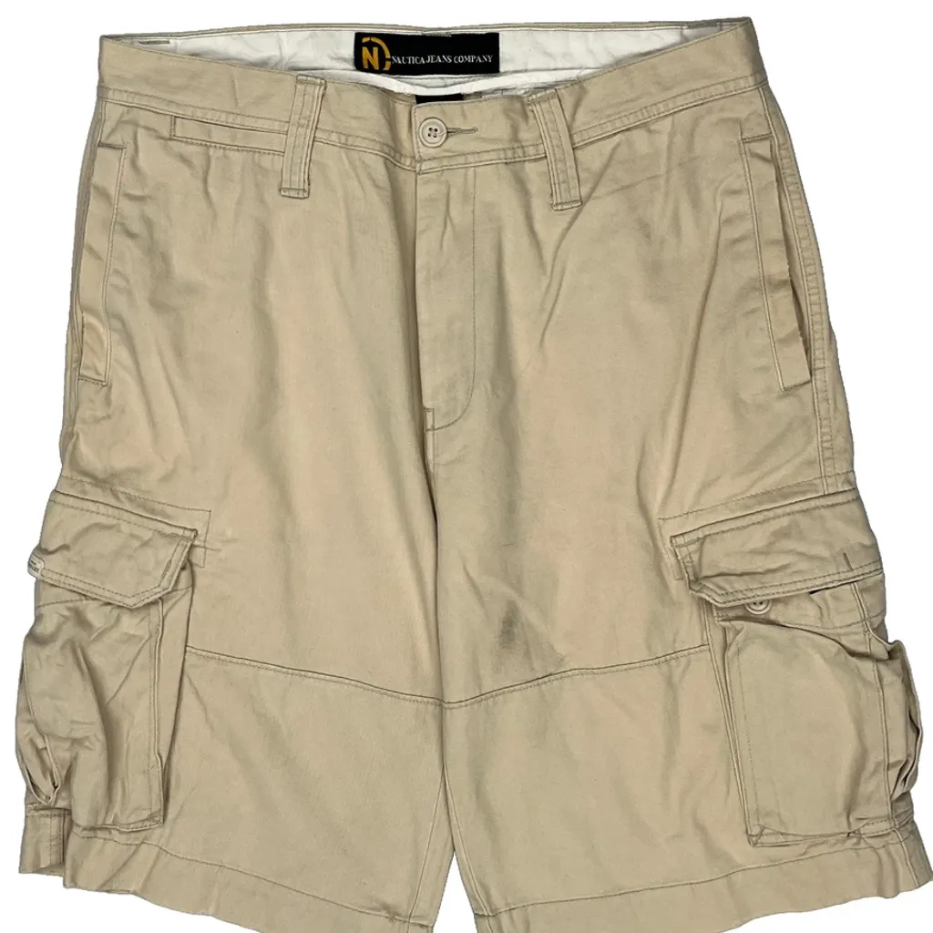 Nautica Cargo Shorts - 36W 9L Beige Cotton - Image 11