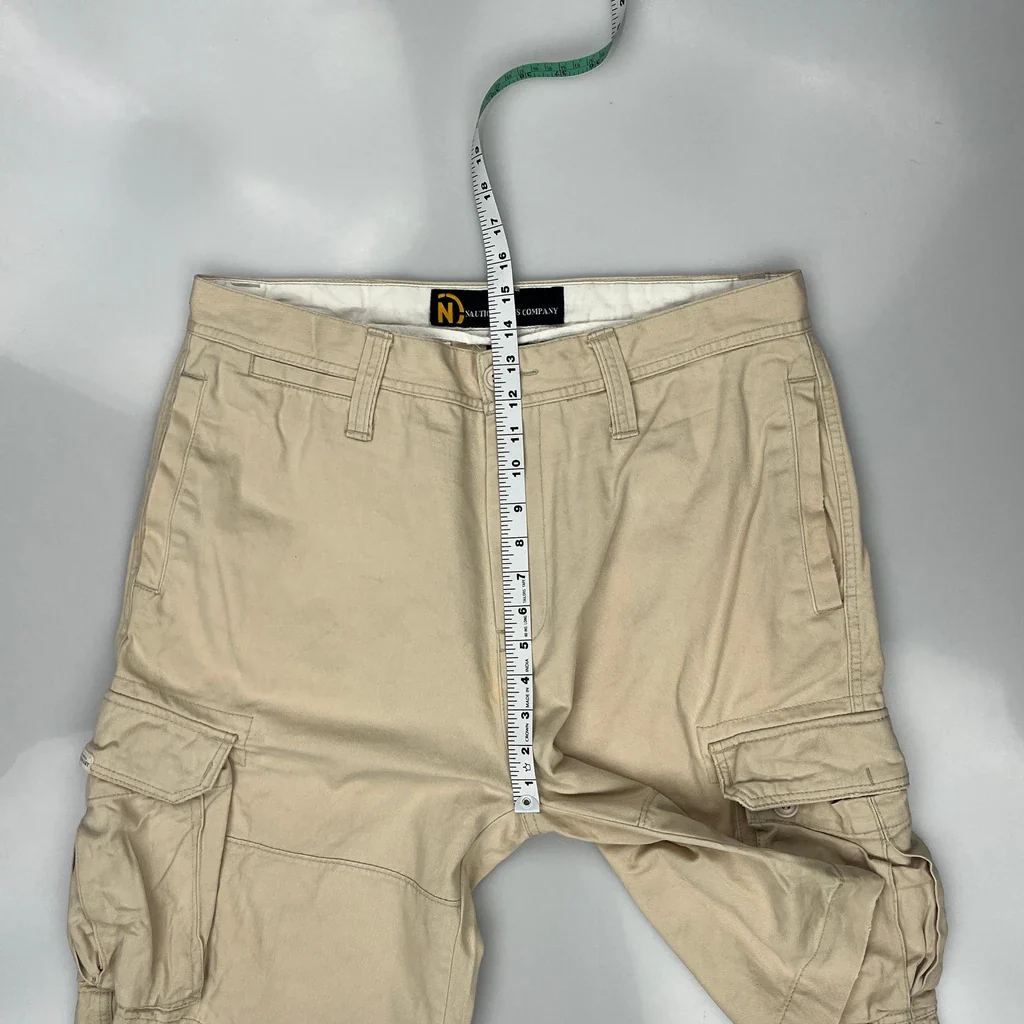 Nautica Cargo Shorts - 36W 9L Beige Cotton - Image 6