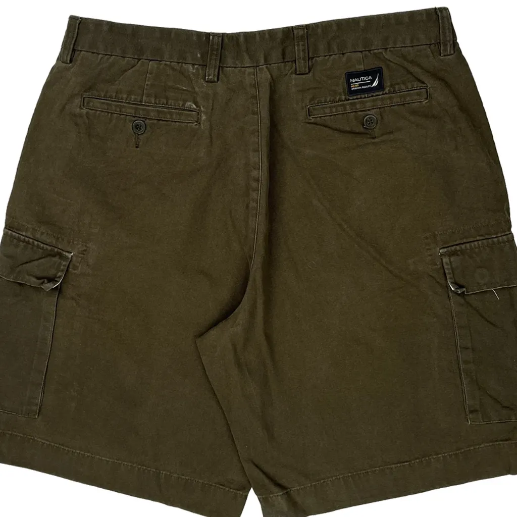 Nautica Cargo Shorts - 36W 9L Brown Cotton - Image 8
