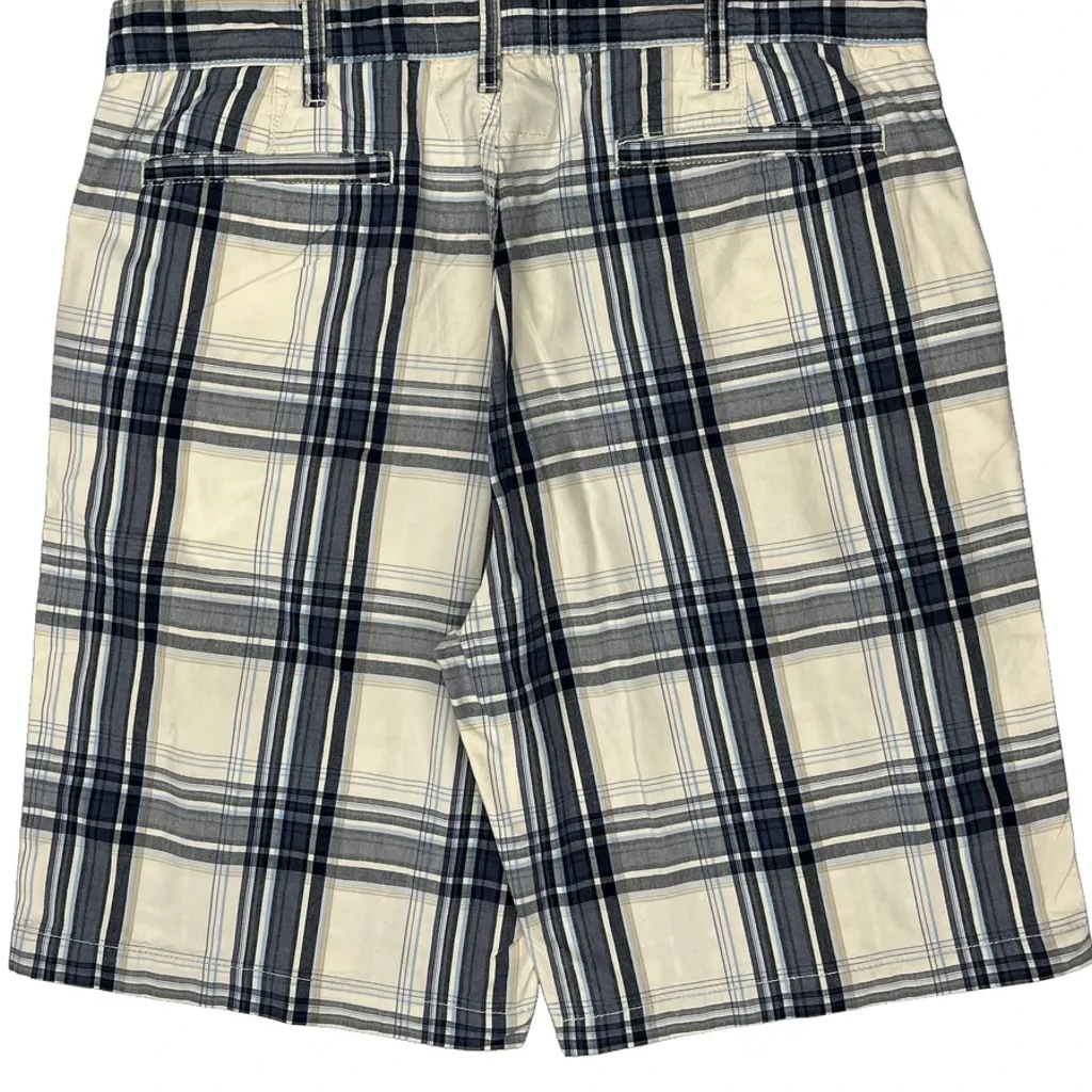 Nautica Checked Chino Shorts - 38W 9L Blue Cotton - Image 8