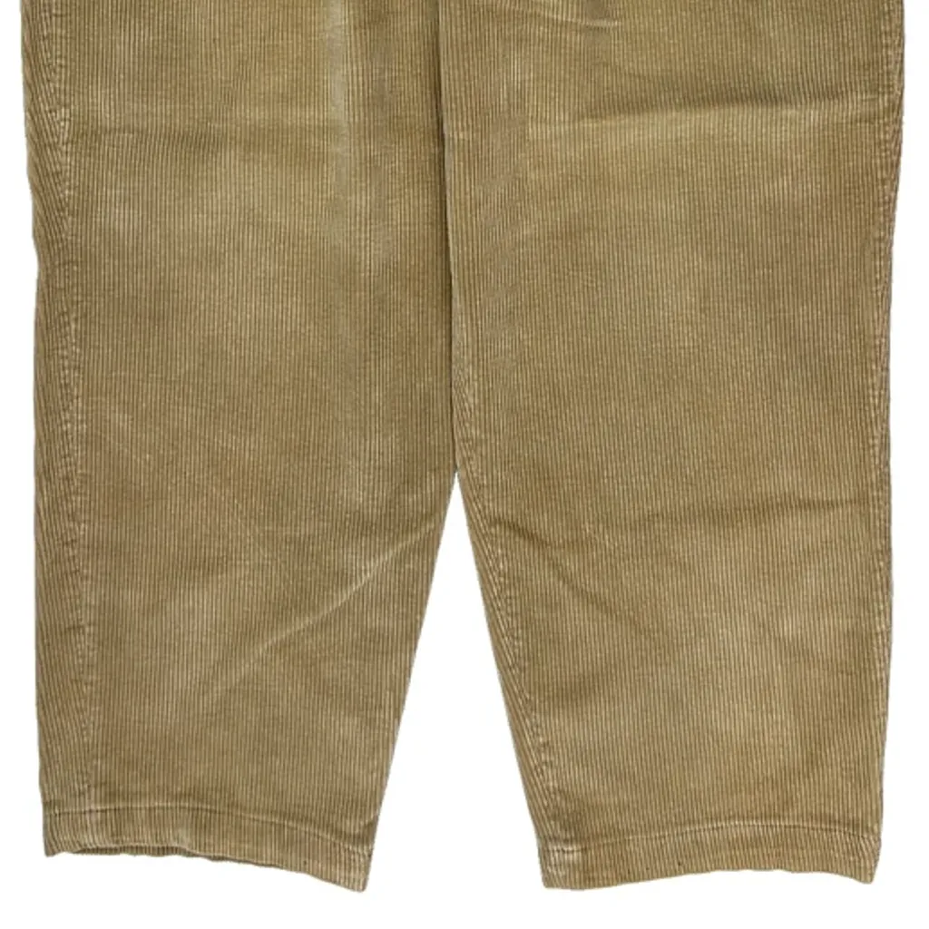 Nautica Pleated Loose Cord Trousers - 35″ Waist Beige Cotton - Image 8