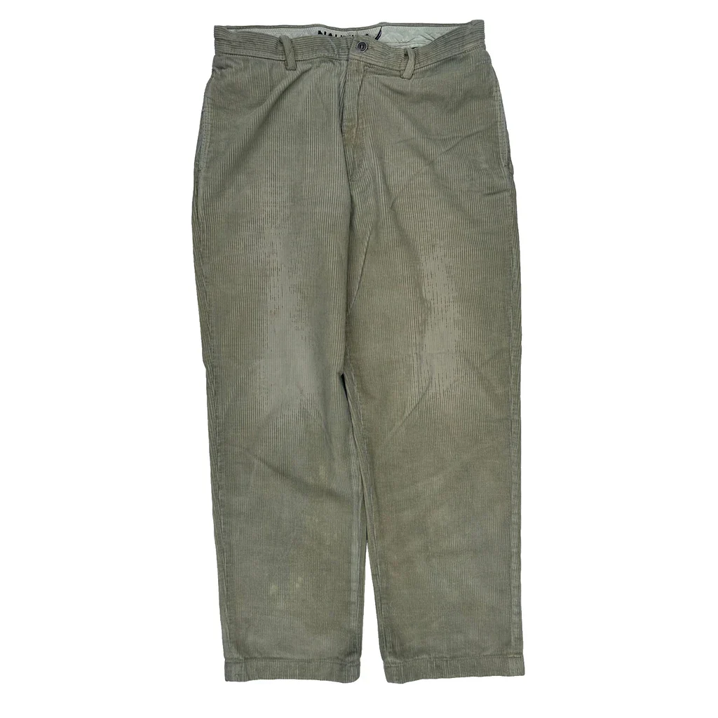 Nautica Cord Trousers - 33″ Waist Green Cotton - Image 2