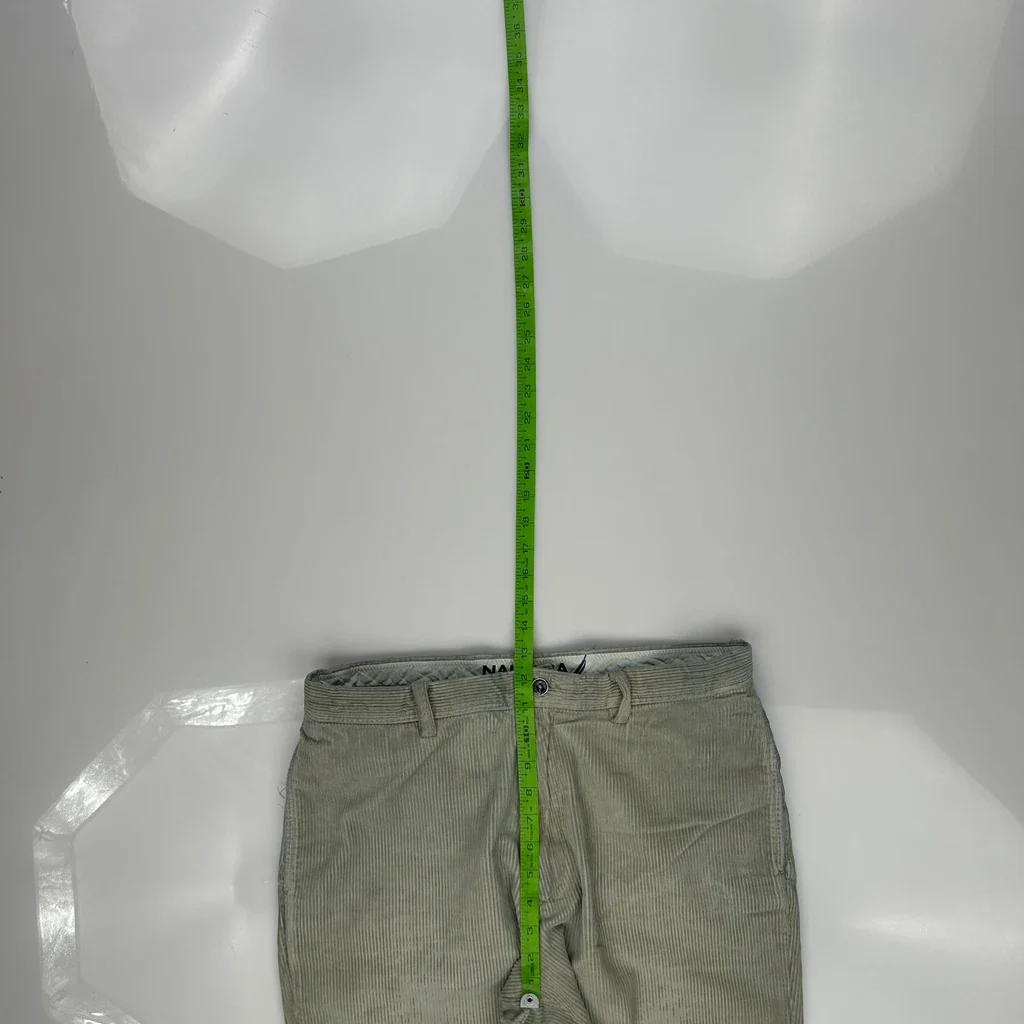 Nautica Cord Trousers - 33″ Waist Green Cotton - Image 4