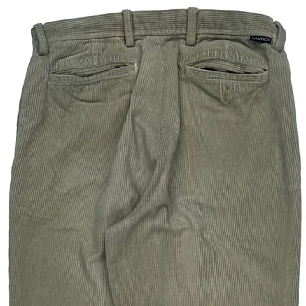 Nautica Cord Trousers - 33″ Waist Green Cotton - Image 7