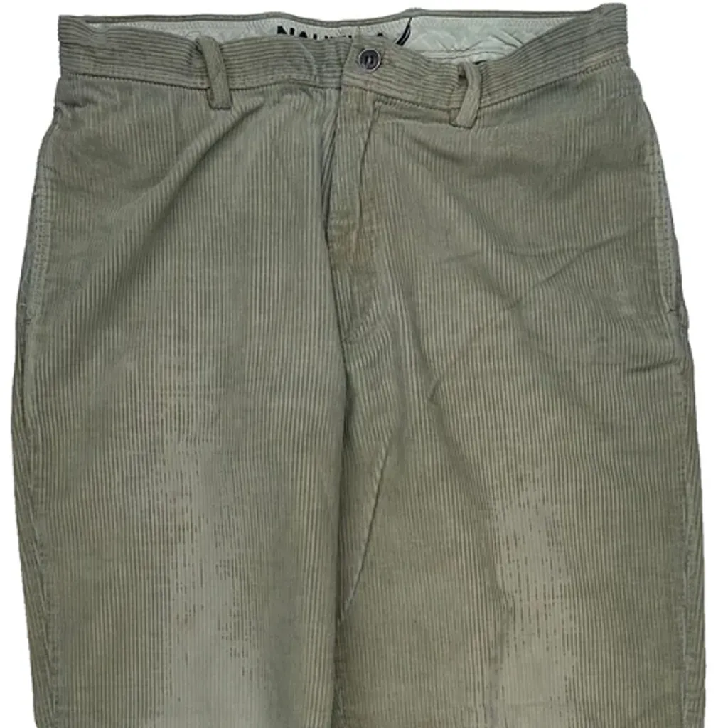 Nautica Cord Trousers - 33″ Waist Green Cotton - Image 9
