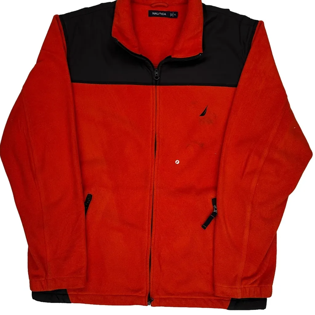 Nautica Fleece Jacket - XL Red Polyester - Image 5