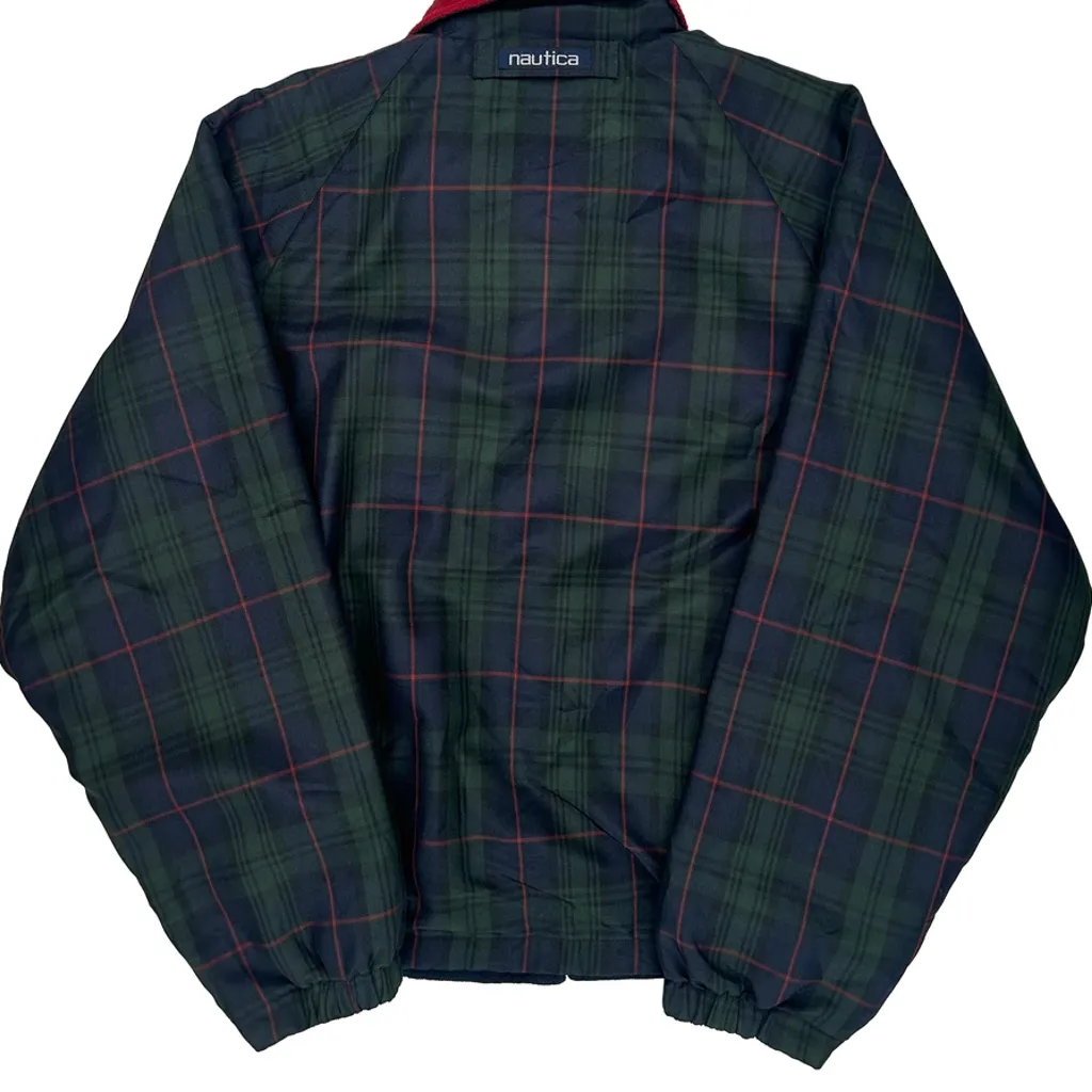 Nautica Checked Jacket - Large Green Polyester - Image 7
