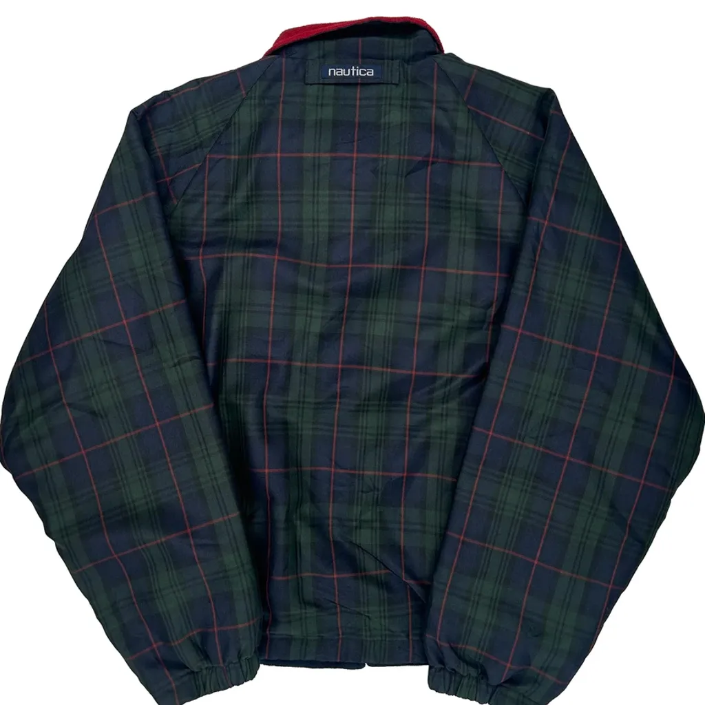 Nautica Checked Jacket - Large Green Polyester - Image 8